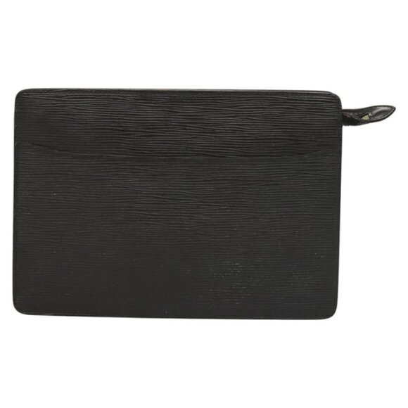 LOUIS VUITTON Epi Pochette Homme Clutch Bag Black Noir - Picture 1 of 16